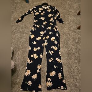 Floral Navy Blue Jumpsuit